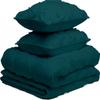 All Season 3PC Down Comforter Sets, 100% Organic Cotton 800TC 600GSM. Pinch Pleated, Breathable, Soft, Fluffy, Light Weight, Machine Washable, King Size, Teal view 3