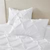 All Season 3PC Down Comforter Sets, 100% Organic Cotton 800TC 600GSM. Pinch Pleated, Breathable, Soft, Fluffy, Light Weight, Machine Washable, Regular King Size, White view 2