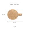 Costa Nova 16" Round Cutting and Serving Board With Handle - Plano Collection, Oak Wood | Microwave & Dishwasher Safe Dinnerware | Durable Hardwood Material | Restaurant Quality Serveware view 2