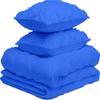 All Season 3PC Down Alternative Comforter Sets, 100% Organic Cotton 800TC 600GSM. Pinch Pleated, Breathable, Soft, Fluffy, Light Weight, Machine Washable, King Size, Royal Blue view 3