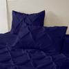 All Season 3PC Down Alternative Comforter Sets, 100% Organic Cotton 800TC 600GSM. Pinch Pleated, Breathable, Soft, Fluffy, Light Weight, Machine Washable, Full XL Size, Navy Blue view 2