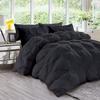 All Season 3PC Down Alternative Comforter Sets, 100% Organic Cotton 800TC 600GSM. Pinch Pleated, Breathable, Soft, Fluffy, Light Weight, Machine Washable, Twin XL Size, Dark Grey view 1