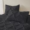 All Season 3PC Down Alternative Comforter Sets, 100% Organic Cotton 800TC 600GSM. Pinch Pleated, Breathable, Soft, Fluffy, Light Weight, Machine Washable, Twin XL Size, Dark Grey view 2