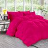All Season 3PC Down Alternative Comforter Sets, 100% Organic Cotton 800TC 600GSM. Pinch Pleated, Breathable, Soft, Fluffy, Light Weight, Machine Washable, Twin Size, HOT Pink view 1