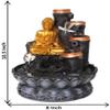 Beautiful Fountain Statue of Golden Budha with White Flower for Home and Office Decoration, Made up of Poly-Resin and Marble Powder view 2