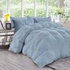 All Season 3PC Down Alternative Comforter Sets, 100% Organic Cotton 800TC 600GSM. Pinch Pleated, Breathable, Soft, Fluffy, Light Weight, Machine Washable, California King Size, Light Blue view 1