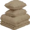 All Season 3PC Down Alternative Comforter Sets, 100% Organic Cotton 800TC 600GSM. Pinch Pleated, Breathable, Soft, Fluffy, Light Weight, Machine Washable, California King Size, Taupe view 3