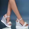 ZBYY Women's Wedges Sandals Ankle Strap Pearl Floral Casual Summer Dressy Platform Sandals Soft Open Toe Wedge Shoes view 2