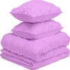 All Season 3PC Down Alternative Comforter Sets, 100% Organic Cotton 800TC 600GSM. Pinch Pleated, Breathable, Soft, Fluffy, Light Weight, Machine Washable, California King Size, Pink view 3