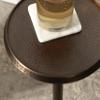Kate and Laurel Sanzo Modern Pedestal Drink Table, 9 x 9 x 23, Bronze, Decorative End Table with Hammered Tabletop view 4