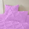 All Season 3PC Down Comforter Sets, 100% Organic Cotton 800TC 600GSM. Pinch Pleated, Breathable, Soft, Fluffy, Light Weight, Machine Washable, King Size, Pink view 2