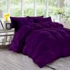 All Season 3PC Down Alternative Comforter Sets, 100% Organic Cotton 800TC 600GSM. Pinch Pleated, Breathable, Soft, Fluffy, Light Weight, Machine Washable, Super King Plus Size, Purple view 1