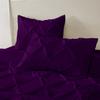All Season 3PC Down Alternative Comforter Sets, 100% Organic Cotton 800TC 600GSM. Pinch Pleated, Breathable, Soft, Fluffy, Light Weight, Machine Washable, Super King Plus Size, Purple view 2