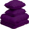 All Season 3PC Down Alternative Comforter Sets, 100% Organic Cotton 800TC 600GSM. Pinch Pleated, Breathable, Soft, Fluffy, Light Weight, Machine Washable, Super King Plus Size, Purple view 3