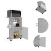 FM FURNITURE Columba Kitchen Cart with Single Door Cabinet, 2 Open Shelves, and 4 Caster Wheels, White view 4