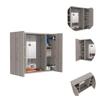 FM FURNITURE Draco Medicine Cabinet with Mirror, Double Door, and 1 External Shelf, Light Gray view 4