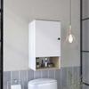 FM FURNITURE Alaska Medicine Cabinet with 3 Storage Shelves, Single Door Cabinet, Open Shelf, Light Oak/White view 1