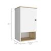 FM FURNITURE Alaska Medicine Cabinet with 3 Storage Shelves, Single Door Cabinet, Open Shelf, Light Oak/White view 2