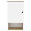 FM FURNITURE Alaska Medicine Cabinet with 3 Storage Shelves, Single Door Cabinet, Open Shelf, Light Oak/White view 3