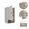 FM FURNITURE Alaska Medicine Cabinet with 3 Storage Shelves, Single Door Cabinet, Open Shelf, Light Oak/White view 4