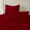 All Season 3PC Down Alternative Comforter Sets, 100% Organic Cotton 800TC 600GSM. Pinch Pleated, Breathable, Soft, Fluffy, Light Weight, Machine Washable, King Size, Burgundy view 2