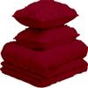 All Season 3PC Down Alternative Comforter Sets, 100% Organic Cotton 800TC 600GSM. Pinch Pleated, Breathable, Soft, Fluffy, Light Weight, Machine Washable, King Size, Burgundy view 3