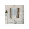 FM FURNITURE Lincoln Mirrored Medicine Cabinet with 3 Inner Shelves and 2 Open Shelves, Light Oak view 1