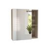 FM FURNITURE Lincoln Mirrored Medicine Cabinet with 3 Inner Shelves and 2 Open Shelves, Light Oak view 3