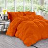 All Season 3PC Down Comforter Sets, 100% Organic Cotton 800TC 600GSM. Pinch Pleated, Breathable, Soft, Fluffy, Light Weight, Machine Washable, Full Size, Orange view 1