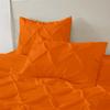 All Season 3PC Down Comforter Sets, 100% Organic Cotton 800TC 600GSM. Pinch Pleated, Breathable, Soft, Fluffy, Light Weight, Machine Washable, Full Size, Orange view 2