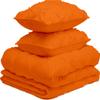 All Season 3PC Down Comforter Sets, 100% Organic Cotton 800TC 600GSM. Pinch Pleated, Breathable, Soft, Fluffy, Light Weight, Machine Washable, Full Size, Orange view 3