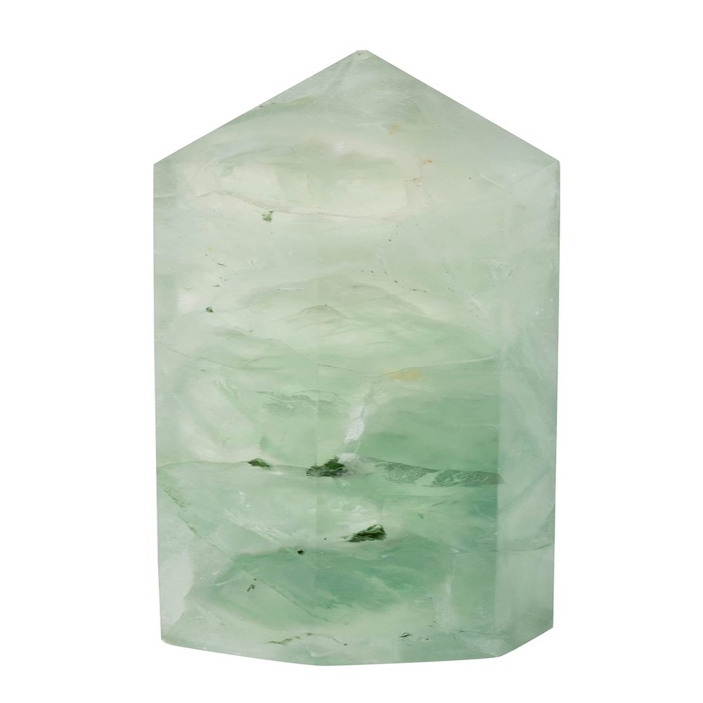 The Chrysalis Stone | Fluorite Point | 3.5 - 5 Tall | 1 Pc | Crystals and Healing Stones, Room Decor, Spiritual Gifts, Reiki, Chakra, Witchcraft, Yoga, Meditation Accessories