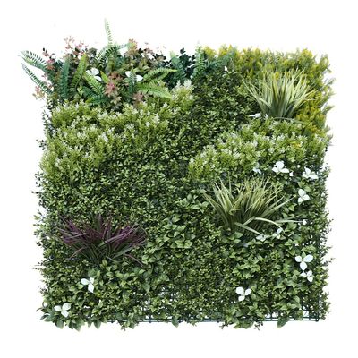 SunnyRoyal 9 Pcs Artificial Boxwood Panel 40"x40"3D Grass Wall Panels Greenery Backdrop Decor Privacy Hedge Fence Screen for Outdoor Indoor Backyard Garden Decoration, #04 Mixed