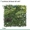 SunnyRoyal 9 Pcs Artificial Boxwood Panel 40"x40"3D Grass Wall Panels Greenery Backdrop Decor Privacy Hedge Fence Screen for Outdoor Indoor Backyard Garden Decoration, #04 Mixed view 2