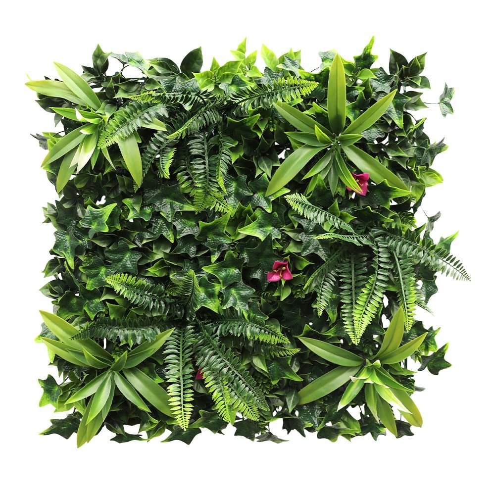 SunnyRoyal 6 Pcs Artificial Boxwood Panel 20"x20" 3D Grass Wall Panels Greenery Backdrop Decor Privacy Hedge Fence Screen for Outdoor Indoor Backyard Garden Decoration, Mixed Style 07