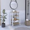 FM FURNITURE Phoenix Linen Cabinet with 3 Open Shelves, Light Oak/White view 1