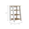 FM FURNITURE Phoenix Linen Cabinet with 3 Open Shelves, Light Oak/White view 2