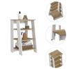 FM FURNITURE Phoenix Linen Cabinet with 3 Open Shelves, Light Oak/White view 4