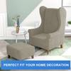 2 Pieces Wing Chair Slipcover & Ottoman Cover, Velvet Stretch Armchair Wingback Chair Cover Rectangle Footstool Slipcovers (Color : Khaki, Size : Wing Chair+Ottoman M) view 2