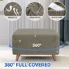 2 Pieces Wing Chair Slipcover & Ottoman Cover, Velvet Stretch Armchair Wingback Chair Cover Rectangle Footstool Slipcovers (Color : Khaki, Size : Wing Chair+Ottoman M) view 4