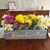 Mason Jar Centerpiece Box Rustic Farmhouse Engraved Wood Planter Box (Walnut, love) view 2