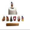 Seasonal Decorative Paper Towel Holder - Interchangeable Holiday Kitchen Decor - 6 Hand Painted Spring - Fall - Winter Tops - Christmas Paper Towel Holder -Top Holder Organizer Christmas view 1