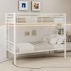 GNIXUU Metal Bunk Bed Twin Over Twin, Modern Bunk Beds with Ladder & Full-Length Guardrail, Heavy Duty Bunkbed Loft Bed for Teens, Adults, Space-Saving, Noise Free for Bedroom, White view 1