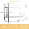 GNIXUU Metal Bunk Bed Twin Over Twin, Modern Bunk Beds with Ladder & Full-Length Guardrail, Heavy Duty Bunkbed Loft Bed for Teens, Adults, Space-Saving, Noise Free for Bedroom, White view 2