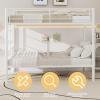 GNIXUU Metal Bunk Bed Twin Over Twin, Modern Bunk Beds with Ladder & Full-Length Guardrail, Heavy Duty Bunkbed Loft Bed for Teens, Adults, Space-Saving, Noise Free for Bedroom, White view 3