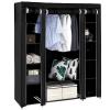 69" Portable Closet Wardrobe, Freestanding Closet Wardrobe with Non-Woven Fabric, Closet Storage Organizer with 12 Shelves and 1 Clothes Hanging Rails, Easy to Assemble (58" x 17" x 68.8", Black) view 1