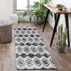 FFcarpet Hallway Rug Runner Non Slip 3'4"x5' Modern Black and WhitePolyester Material Runner Rugs Non Skid for Kitchen view 2