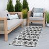 FFcarpet Hallway Rug Runner Non Slip 3'4"x5' Modern Black and WhitePolyester Material Runner Rugs Non Skid for Kitchen view 3