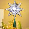 ODEETRONIC Christmas Tree Topper Star, 8in 120V UL Certified Double Sided 8-Point Star Christmas Treetop Lights, Indoor Lighted Christmas Tree Decorations for Xmas Home Party Wedding Decor, Cool White view 1
