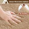 COSY HOMEER Extra Thick Bath Rugs for Bathroom - Anti-Slip Bath Mats Soft Plush Yarn Shaggy 100% Strong Mirco Polyeste Mat Living Room Bedroom Mat Floor Water Absorbent(Beige,16x24 - Inches) view 4